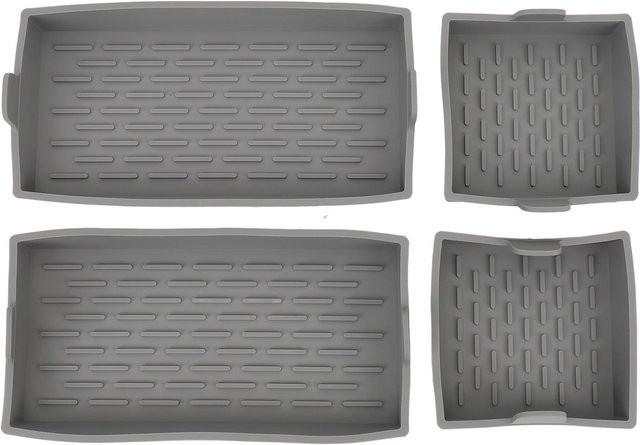 CosyHome Silikon Backform Set aus 4 Stück, rechteckige Kastenform, Grau, Antihaftbeschichtung - Bild 1