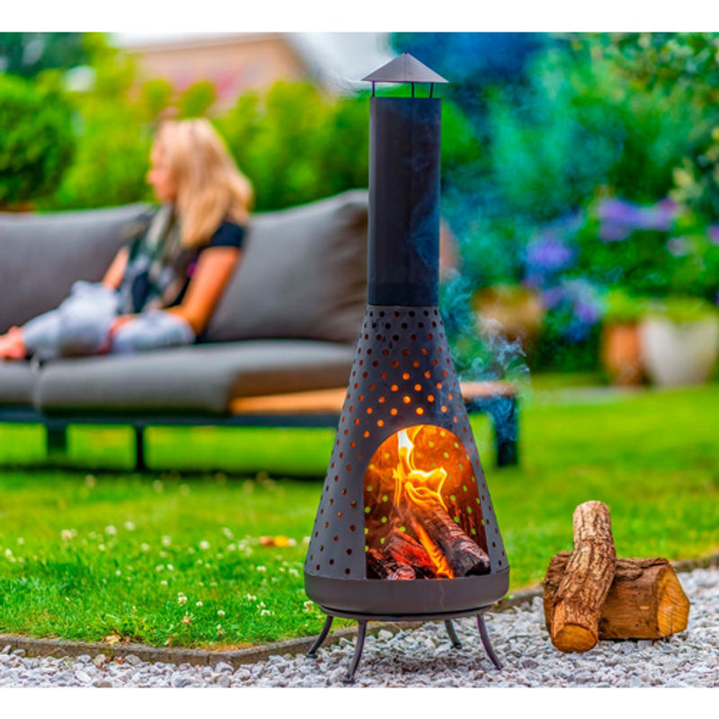 Redfire Gartenkamin Napa aus Stahl, zylinderförmig, schwarz, B/T/H: 35 x 35 x 108 cm - Bild 2