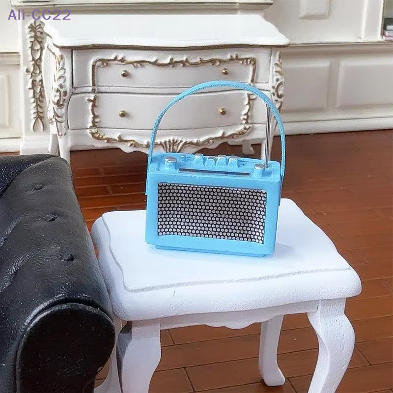 Vintage Mini Tragbares Radio Modell, Puppenhaus Zubehör, Blau - Bild 2
