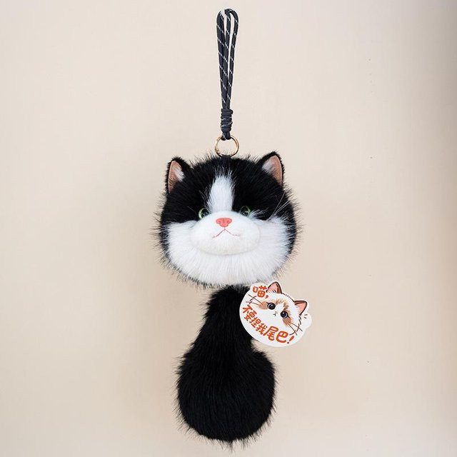 Yiran Health & Beauty Ragdoll Katze Plüschtasche, Schwarz Weiß Grau Braun, 33cm - Bild 1