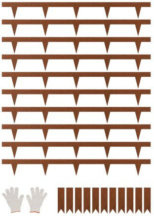 VEVOR Rasenkante 10er-Set aus Metall in Braun, rostbeständige Beeteinfassung und Gartenbeetumrandung, B/H/T: 101,6 x 11,43 x 0,51 cm - Bild 1
