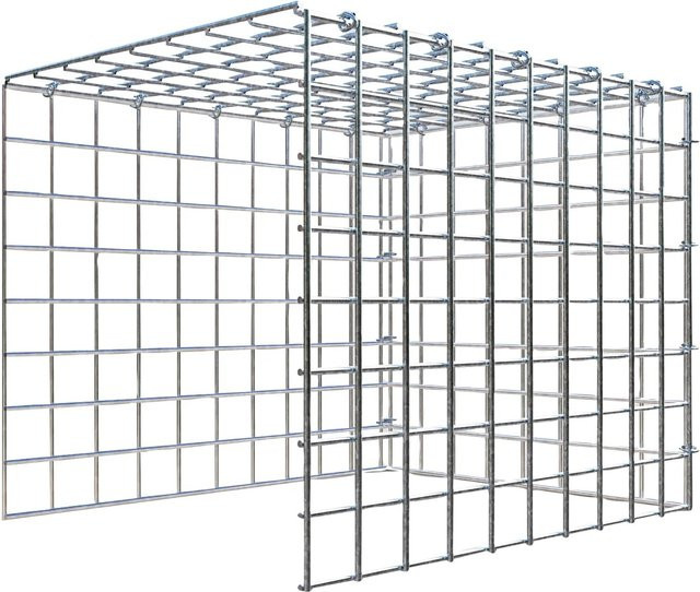 Gabiona C-Ring Anbaukorb Typ 4 aus Stahl in Silbergrau, B/T/H: 40 x 50 x 40 cm - Bild 1