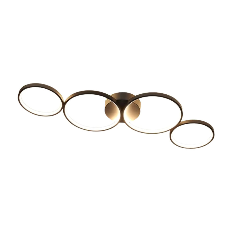 Cliheet 4-Ring LED-Deckenleuchte in Schwarz, modern, dimmbar mit Fernbedienung, 55 W, Durchmesser: 88 cm - Bild 5