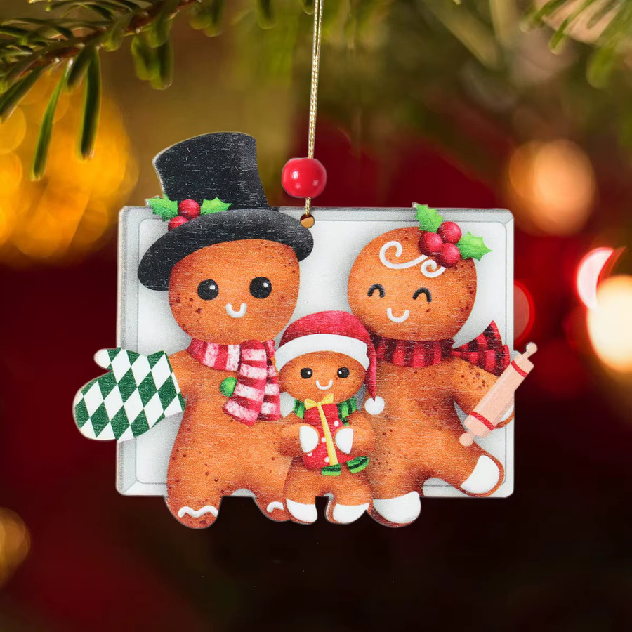 Huiran Weihnachtsbaum Hängende Ornamente Lebkuchenmann aus Holz Multicolor - Bild 2