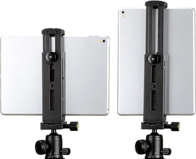 Igeteck UPad Pro Aluminium Tablet Stativ Halterung mit Clamp und Kaltgarbe für iOS in Schwarz - Bild 1