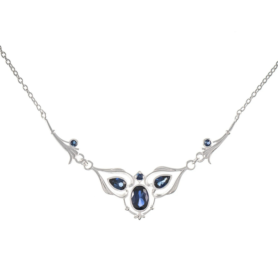 Collier 925 Silber, Zirkonia, blau - Bild 1