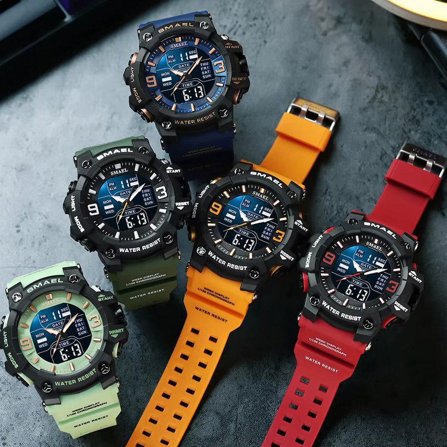 Smael Digitaluhr, Quarz, Kunststoff, Schwarz, Unisex - Bild 2