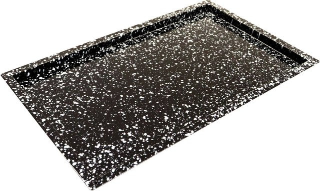 Schneider Backblech GN 1/1 aus Granit-Emaille, rechteckig, weiß/schwarz, B: 32,5 cm, L: 53 cm, H: 2 cm - Bild 1
