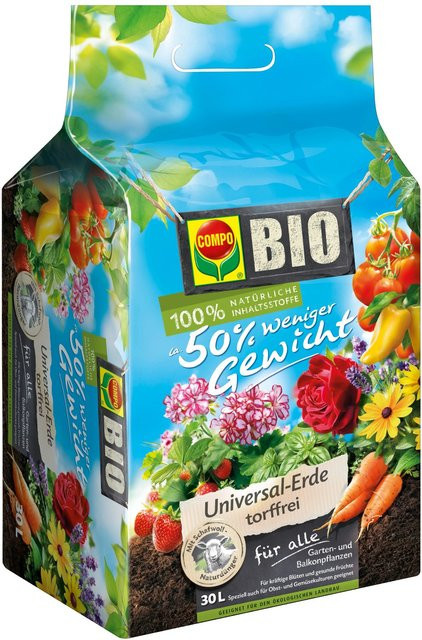 Compo Bio Universal-Erde torffrei mit Schafwolle für Garten, Balkon und Obst- sowie Gemüsekulturen - Bild 1