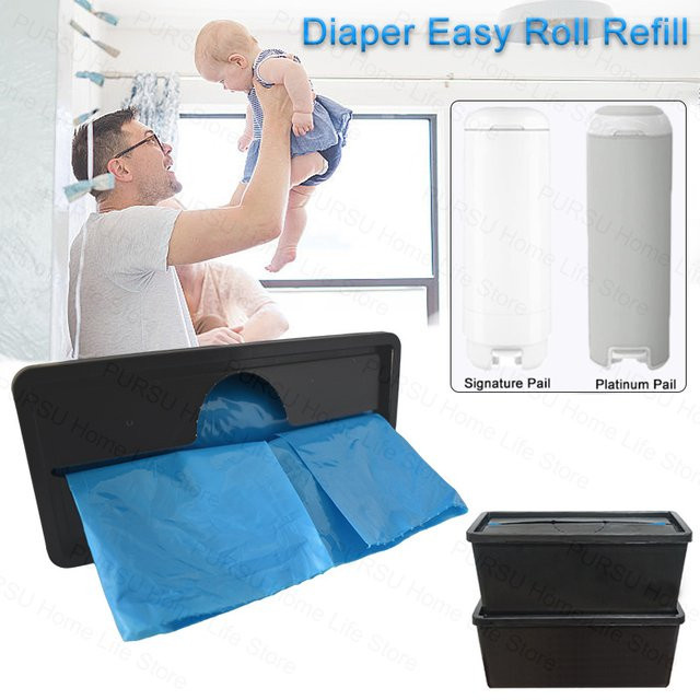 Diaper Genie Nachfüllbeutel für Windel Genie Easy Roll, Signature und Platinum Eimer, Blau, 30 Stück pro Box - Bild 1