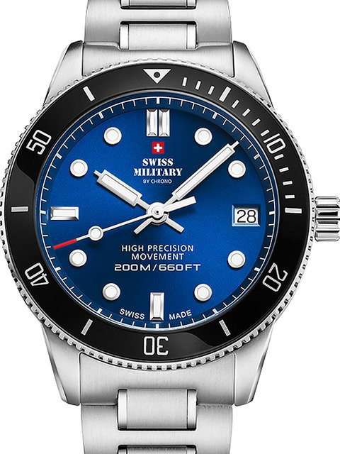 Swiss Military Diver Damenuhr, Quarz, Edelstahl, 37 mm, 20 ATM - Bild 1