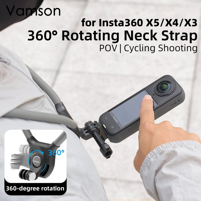 Vamson Silikon-Hals- und Brusthalterung für Insta360 X5 X4 X3 X4Air zur Aufnahme von 360 Grad POV Panorama-Videos - Bild 1