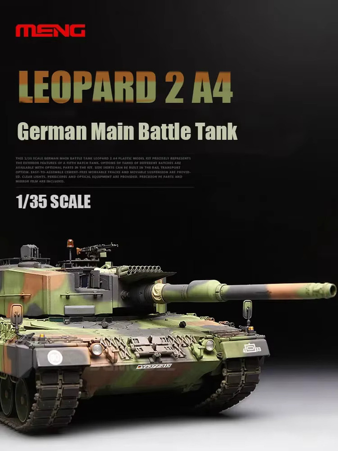 MENG Hyundai Leopard 2A4 Kampfpanzer, Plastikmodellbausatz, 1/35, ab 14 Jahren - Bild 2