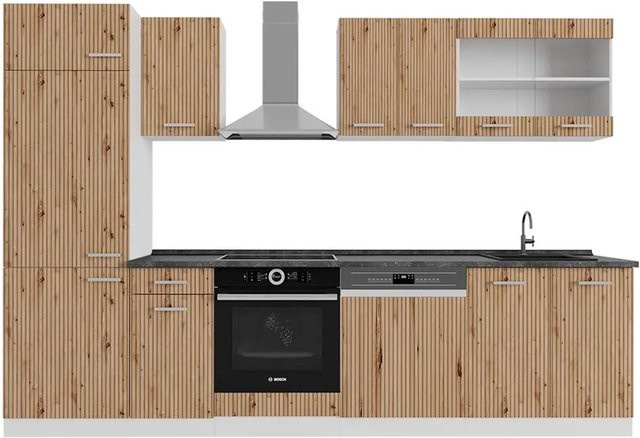 Vicco R-Line Küchenzeile Artisan Eiche und Weiß mit Anthrazit, Breite: 300 cm - Bild 1
