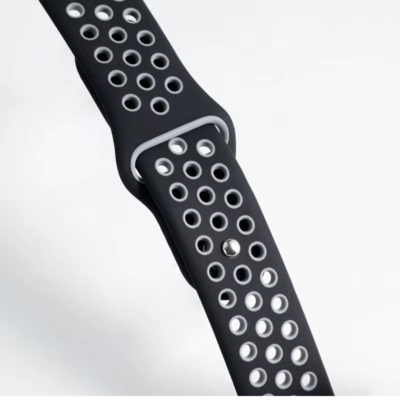 Uhrenarmband Silikon, Schwarz, 22mm 20mm, Unisex - Bild 4