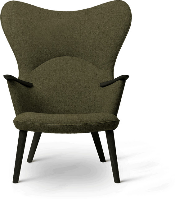Carl Hansen & Søn CH 78 Lounge Sessel mit Stoffbezug in Grün und Holzgestell - Bild 1