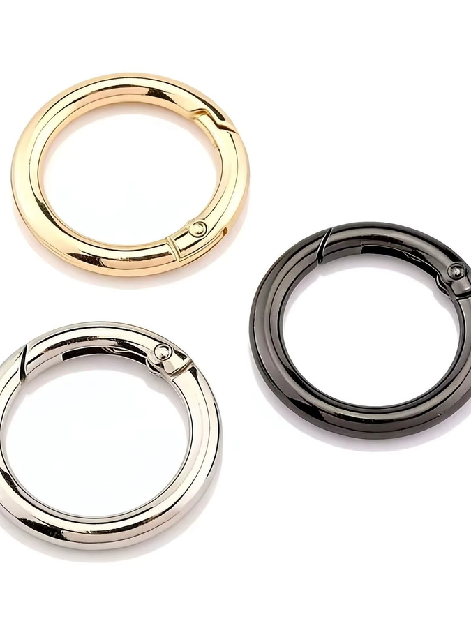 Schlüsselanhänger-Ring, Messing, Goldfarbe, 5 Stück - Bild 2