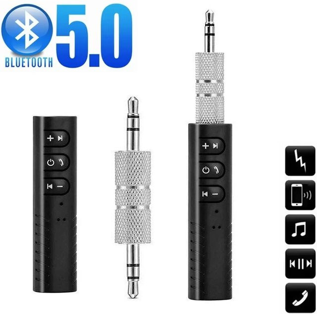 BRYNTHORX 2-in-1 Bluetooth 5.0 Empfänger und Sender mit 3,5mm Klinke AUX, kabelloser Audiokabel-Adapter für Auto, Telefon und Lautsprecher, Schwarz - Bild 1