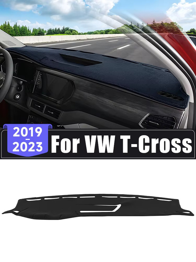 YaLumei Dashboard Matte für Volkswagen VW T-Cross, UV-Schutz Instrumententafel Abdeckung, Schwarz - Bild 6
