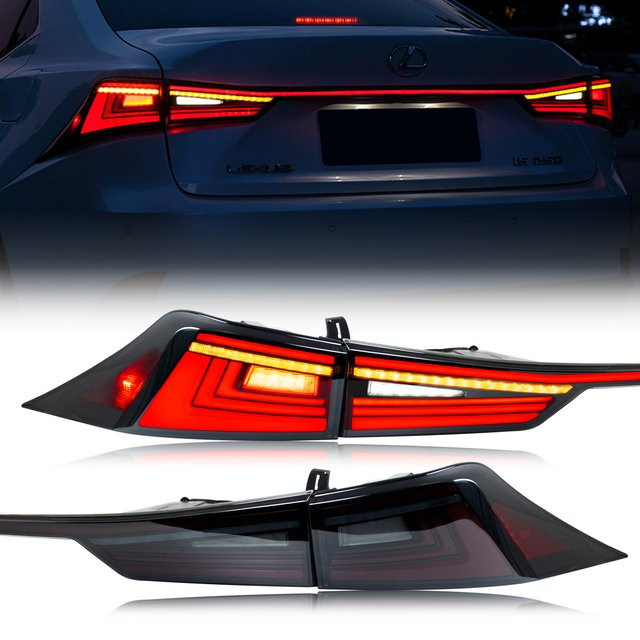 LED-Rückleuchten für Lexus IS250 IS350 IS200t IS300 IS iii ISF 2014-2020 mit sequenziellem Blinker und Heckklappenbeleuchtung in Rot - Bild 1
