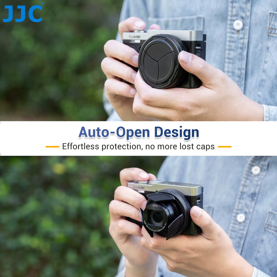 JJC Automatischer Objektivdeckel für Panasonic Lumix ZS99 und TZ99 in Schwarz - Bild 4