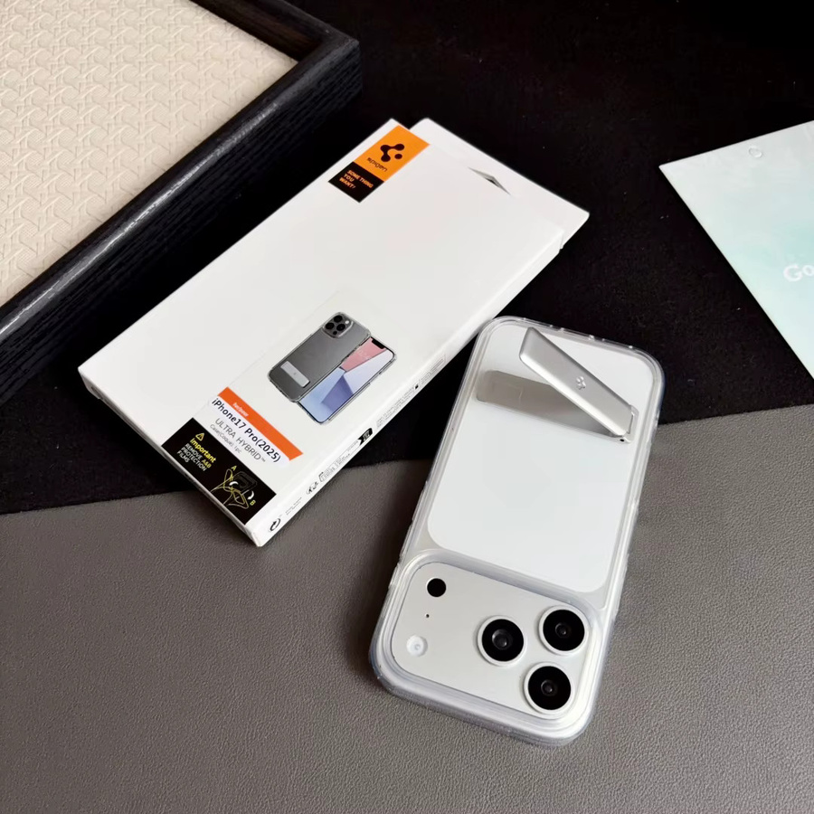 Spigen Ultra Hybrid Schutzhülle für iPhone in Transparent mit Klappständer und Schutzabdeckung - Bild 3