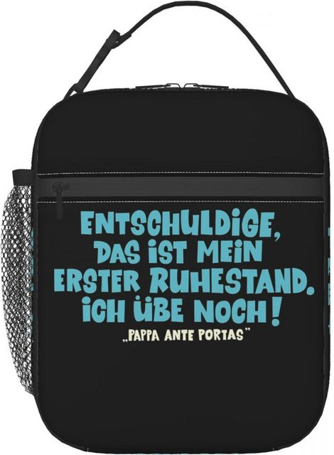 Loriot Pappa Ante Portas Isolierte Lunchtasche für Damen und Kinder, Thermische Lunchbox in Schwarz von Fancy Style Studio - Bild 1