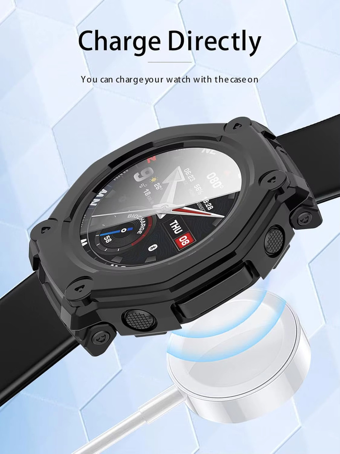 Amazfit Uhrenabdeckung, Silikon, Schwarz, Amazfit T-Rex 3 Pro 48mm - Bild 6