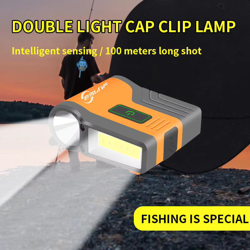 ESLNF Intelligente LED COB Stirnlampe mit Induktionsfunktion und Clip, Wasserdicht, Farbe: Weiß/Schwarz - Bild 3