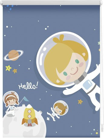 Lichtblick Rollo Klemmfix Astronaut Blau, blickdicht, B/H: 120 x 150 cm - Bild 1