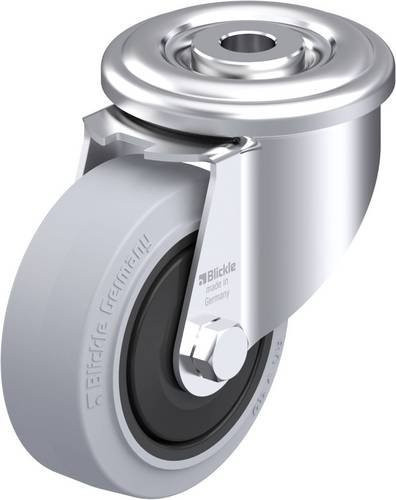 Blickle Stahlblech-Lenkrolle LER-POEV 80KF-SG in Schwarz und Grau mit 80 mm Rad-Durchmesser und 140 kg Tragfähigkeit - Bild 1