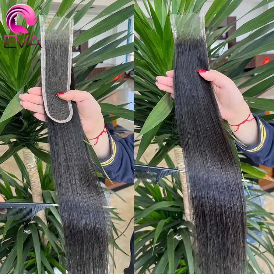 Eva Hair Lace Closure, 100% Echthaar, Body Wave, 2x6 Tiefer Scheitel - Bild 2