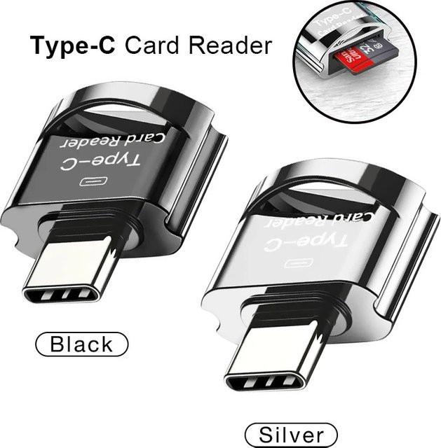 Plug and Play USB-C Mini-Kartenleser für Mobiltelefone mit Hochgeschwindigkeits-TF-Card-OTG-Funktion in Schwarz - Bild 1