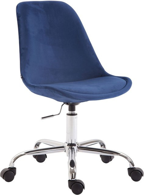 TPFLiving Bürostuhl Toulon aus Samt in Braun mit Metallgestell und Rollen für dein Home-Office - Bild 1