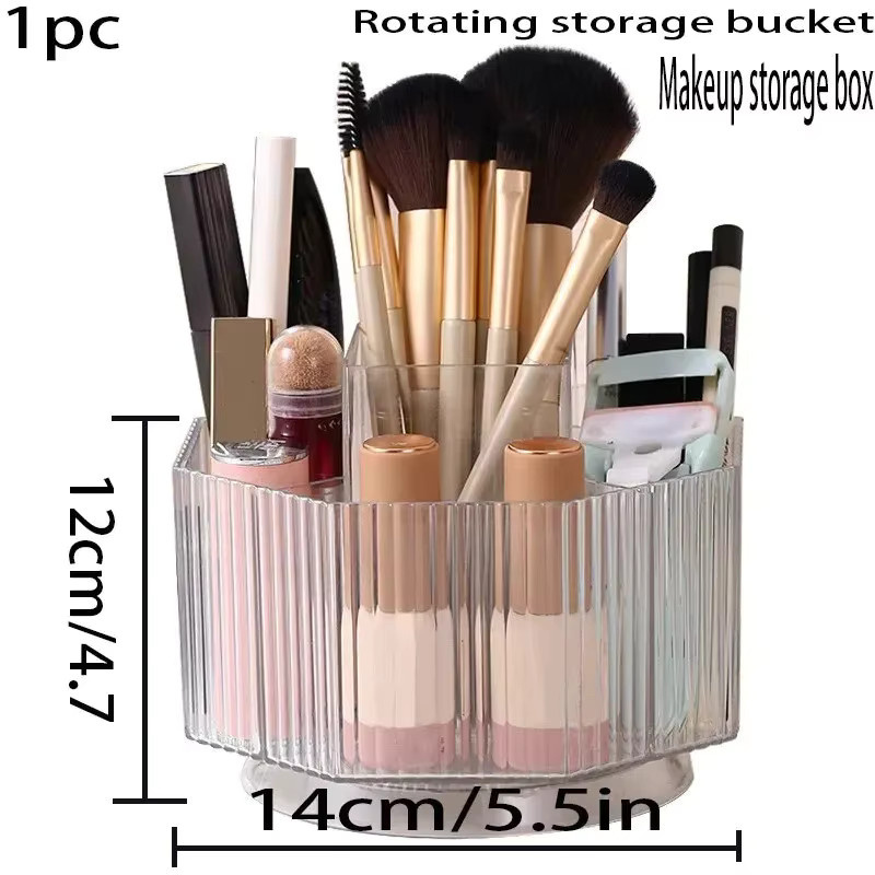 Rotierende Make-up Pinsel Aufbewahrungsbox aus transparentem Kunststoff für Lippenstift und Bürobedarf mit großer Kapazität - Bild 4