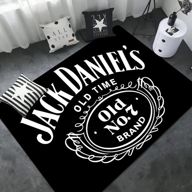 Karpetti Raummatte Jack Daniels Whisky Muster, Schwarz, B: 60 cm, L: 90 cm, rutschfest und waschbar - Bild 1