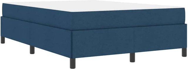 vidaXL Boxspringbett Hybrid in Blau mit Taschenfederkern und Stoffbezug, B/T/H: 140 x 190 x 43 cm - Bild 1