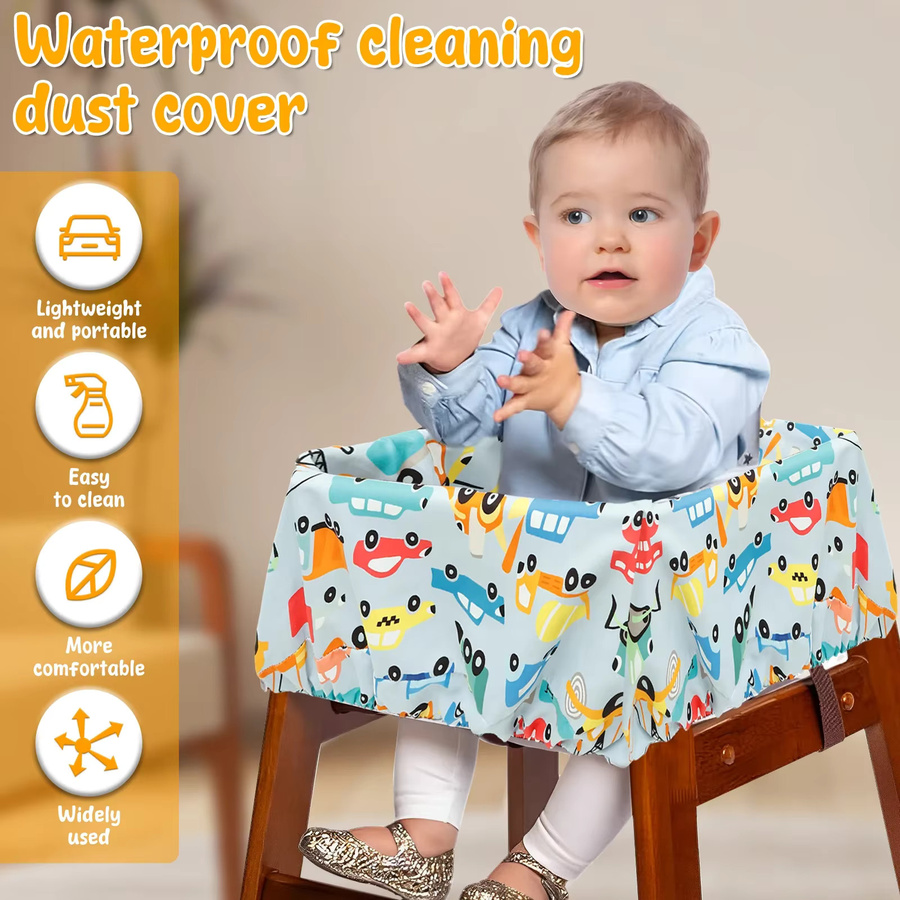 Wasserdichter Baby-Einkaufswagen-Sitzbezug aus Polyester im Cartoon-Stil, schmutzabweisendes Sitzpolster für Kinder, Mehrfarbig - Bild 3