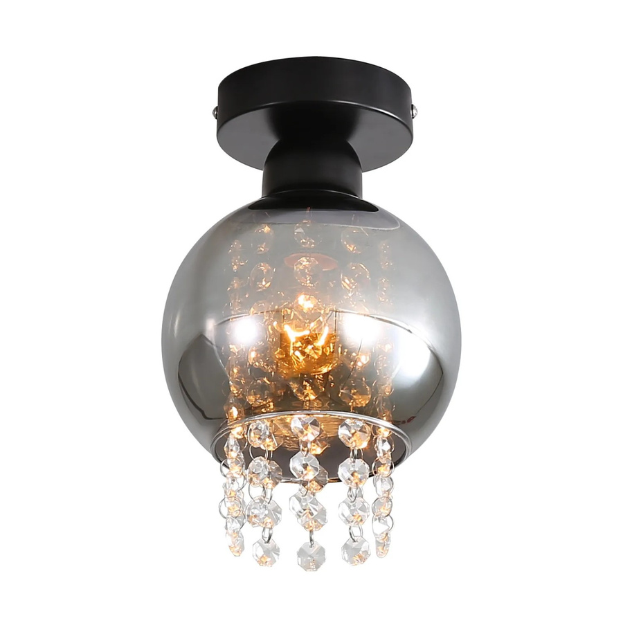 NETTLIFE Deckenleuchte aus Metall und Glas in Schwarz mit Kristall-Elementen für Wohnzimmer, Küche oder Schlafzimmer - Bild 2
