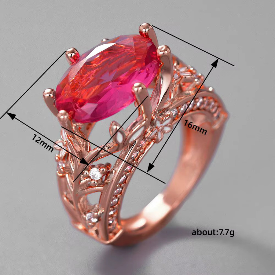 Huitan Damenring, Roségold, Zirkonia - Bild 2