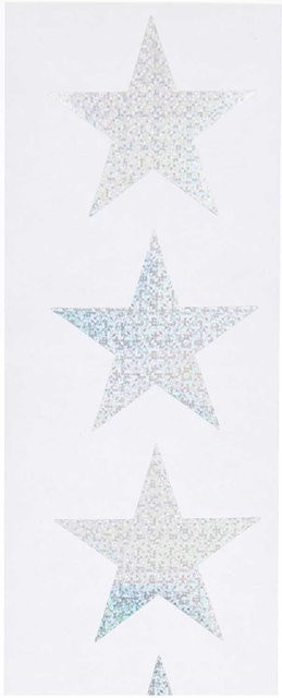 Rico Design Paper Poetry Sticker Sterne in Silber-Holographisch, 120 Stück auf der Rolle, Durchmesser: 5 cm - Bild 1