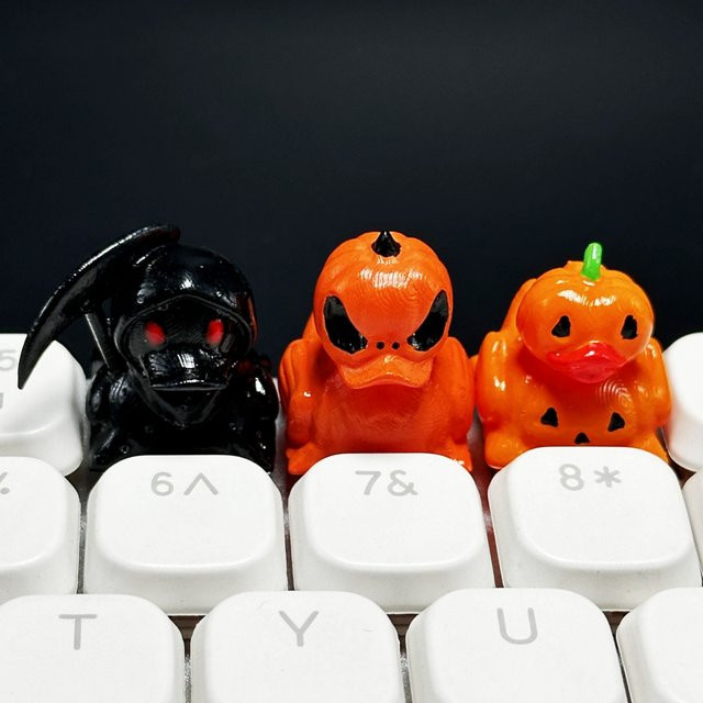 kk-Cokio Halloween Teufel Ente Tastenkappen für mechanische Tastaturen, Gaming Zubehör mit Kreuzachse - Bild 1