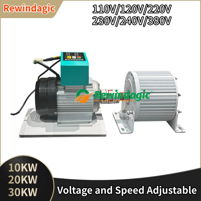 Rewindagic AC Permanentmagnet-Generatorsatz mit 220 V Motor und 7-Gang-Einstellung für 10 kW bis 50 kW Stromsysteme - Bild 1
