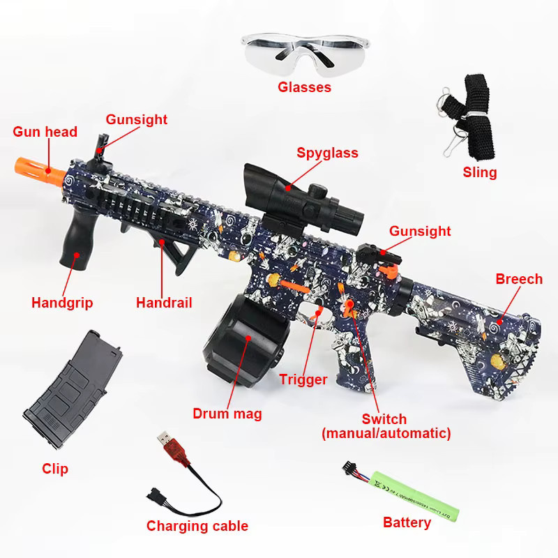 M416 Elektrischer Ballblaster Spielzeugpistole mit manuellem und automatischem Modus - Bild 4