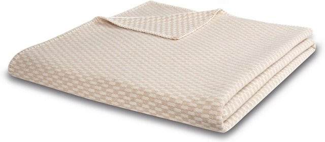 Biederlack Wohndecke aus Merinowolle in Beige - Bild 1