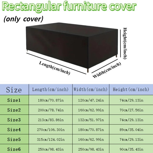 Wasserabweisende Sofa-Abdeckung für Terrassenmöbel in Schwarz mit UV-Schutz und Schneeschutz für alle Jahreszeiten - Bild 1