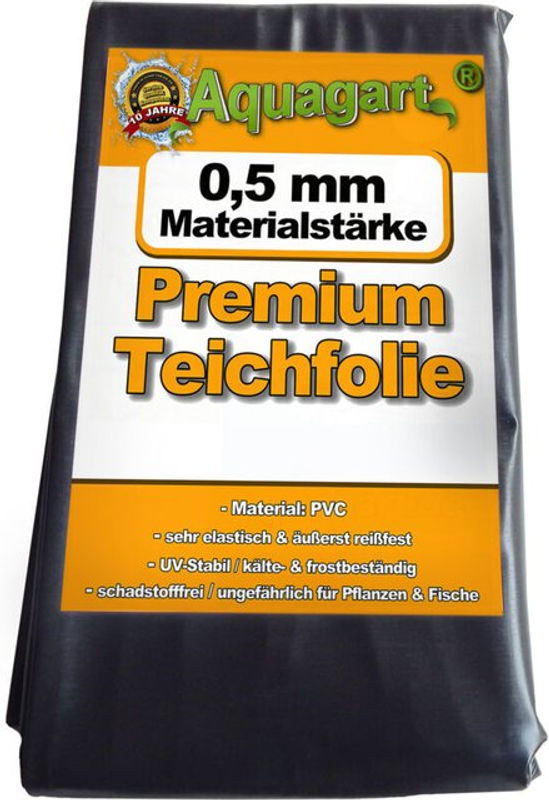 Aquagart Teichfolie aus PVC in Schwarz, B: 13 m, B: 2 m, Stärke: 0,5 mm - Bild 1