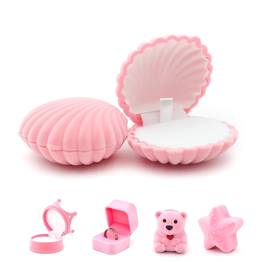GGWP Schmuckschatulle aus Samt in Pink für Ringe, Ohrringe und Halsketten zur Aufbewahrung und Präsentation - Bild 1