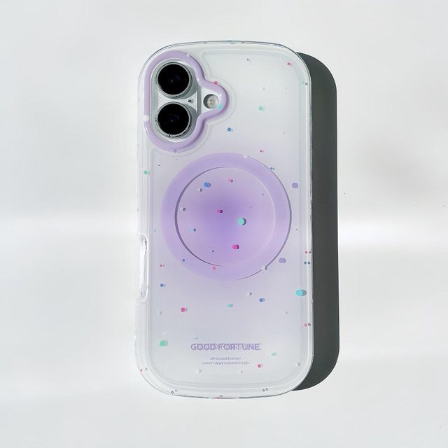 Koreanische Handyhülle mit Tintenspritzer-Design für Apple iPhone 13 bis 17 Pro Max, MagSafe kompatibel, transparent/multicolour, stoßfest und weich - Bild 1
