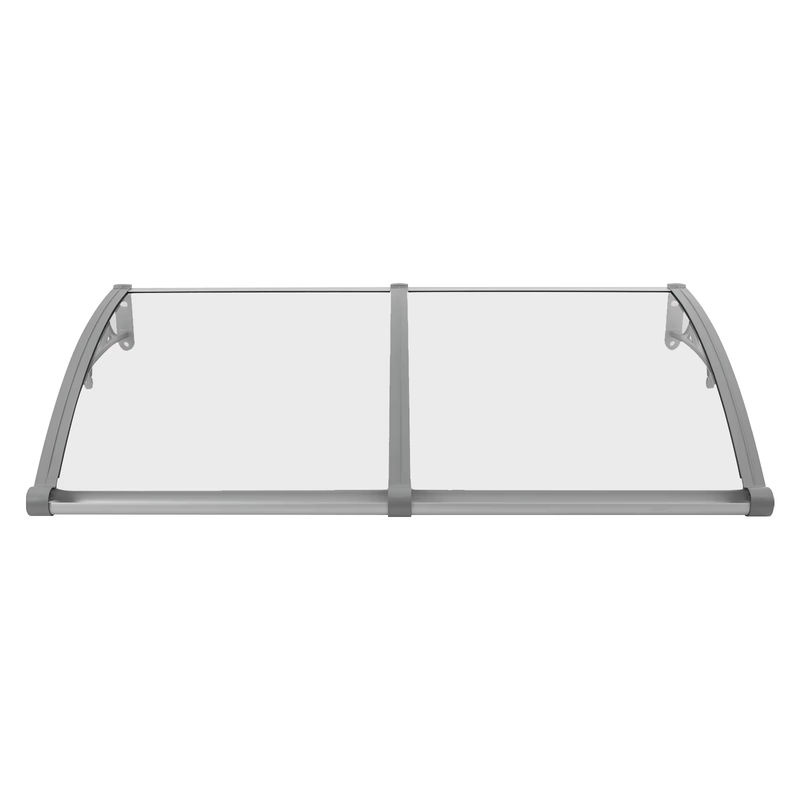 Bymaocar Transparentes Bogenförmiges Regenschutzdach aus Aluminiumlegierung mit UV- und Schneeschutz, B/H: 120 x 60 cm - Bild 2